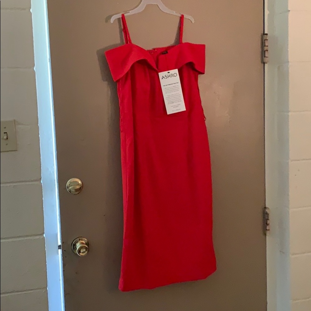 Red off the shoulder dress